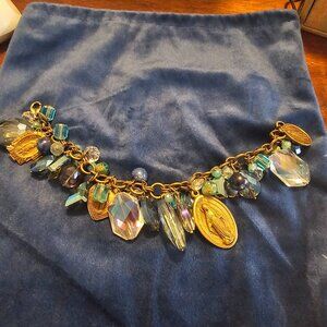 Shades of blue Madonna Charm Bracelet